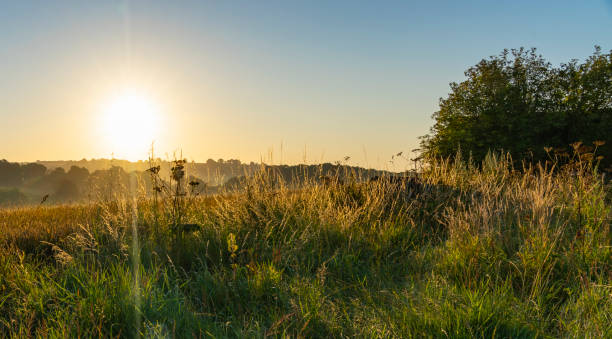 istock Sunburst over fallow land in The Cotswolds, 2174057260