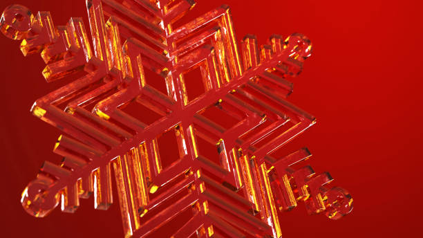 Abstract Christmas background. 3d snowflake on red background