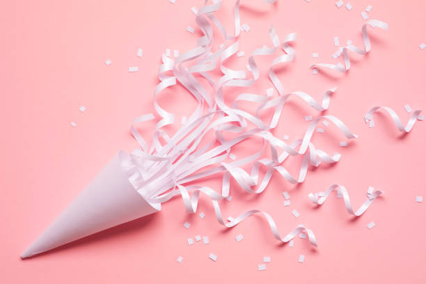 istock Minimal confetti with glitter explosion in solid pastel color,vibrant mood for celebration and party concepts.decoration ornaments 2174080258