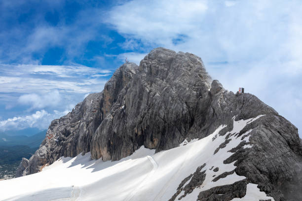 View of Koppenkarstein mountain from summit of Hunerkogel mountain, Dachstein mountains, Austria