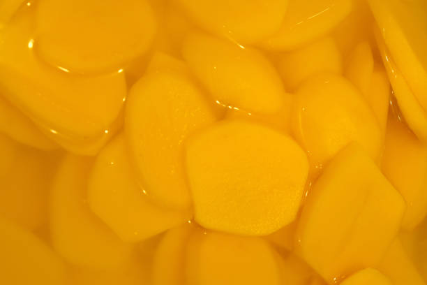 Potato slice in water