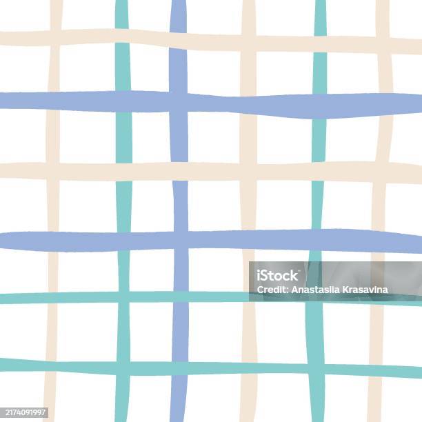 Cute Pattern Checkards Vector Hand Drawn Cute Checkered Pattern Doodle Plaid Geometrical ...