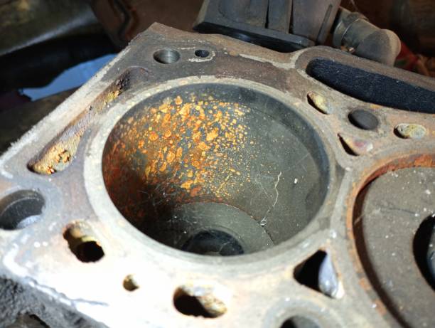 istock Rusty automotive engine cylinder block. Background from an old car engine. 2174093167