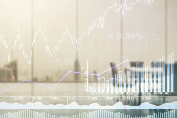 istock Double exposure of virtual creative financial diagram on a modern boardroom background, banking and accounting concept 2174094015