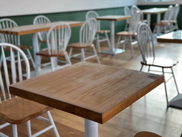 istock Close up of dining table and chair with defocused environment 2174094259
