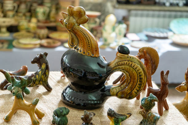istock Clay rooster. Ukrainian ceramics. Bird figurine. 2174096037