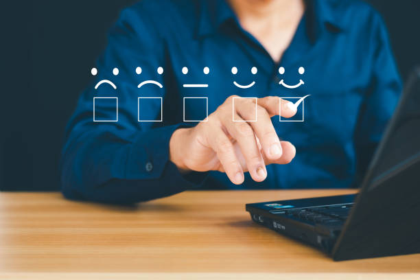 istock The concept of online customer satisfaction survey. Customer rate service based on application experience. Consumers 2174097498