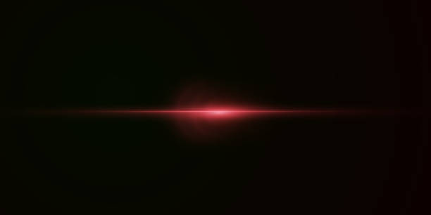 istock Light red effect reflections, neon illumination in red colors. Bright light lens. Police light effects, lines. Shiny stars, glowing sparks on a black background. Vector red light effect 2174099740