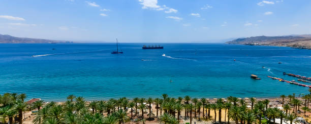 istock Panoramic aerial view on central beach of the Red Sea 2174100897