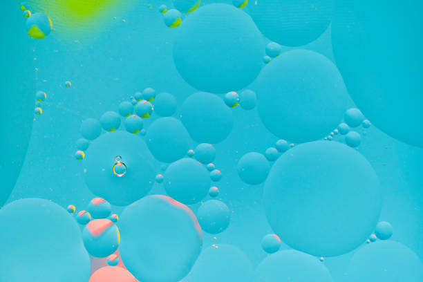 Bright abstract, multicolored background with oil circles