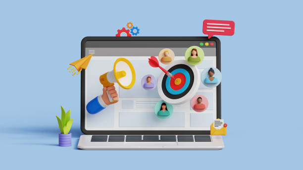 istock CRM, Customer relationship management concept. Customer target concept. Refining marketing strategies. 3D laptop with megaphone and targeted audience 2174106073