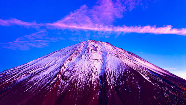 istock Snow-capped Mount Fuji in winter in Japan 2174106300