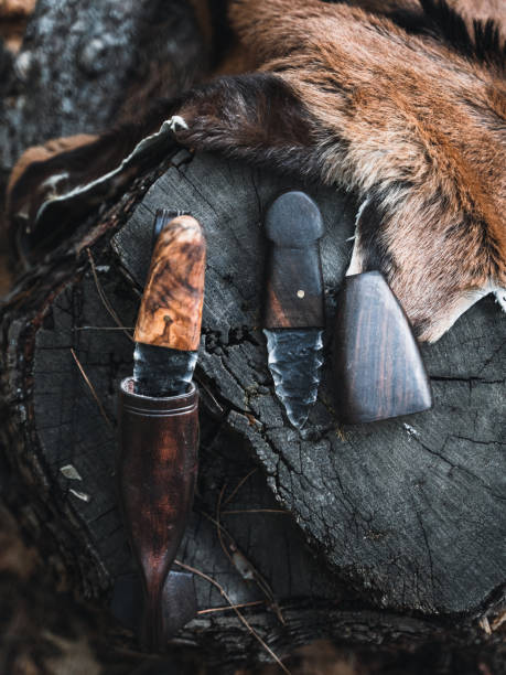 istock Close-up of Handcrafted Stone Knives and Sheaths 2174111370