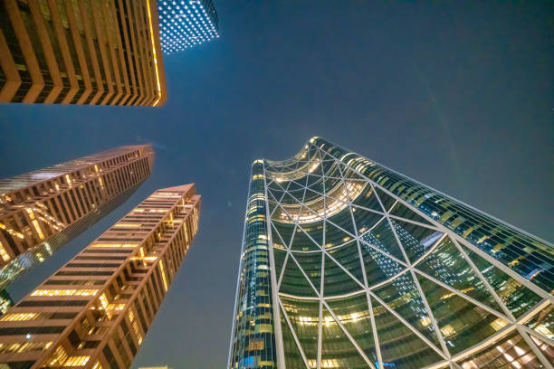 istock Calgary, Alberta. Downtown streets and buildings at night 2174113803