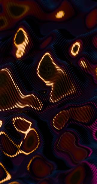 istock 3D Abstract Render of Glowing Wavy Lines - Futuristic Geometric Design 2174117589