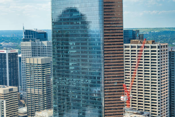 Calgary, Alberta, Canada. Apr 24, 2023. The Calgary Tower a 190.8-metre free standing observation tower in the downtown core of the City of Calgary.