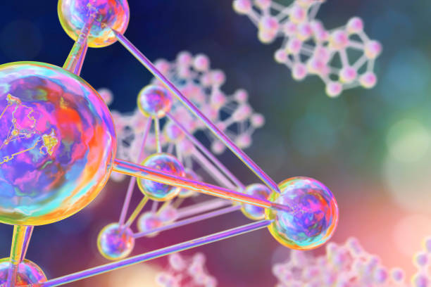 istock Close-up view of molecules, illustration 2174125667