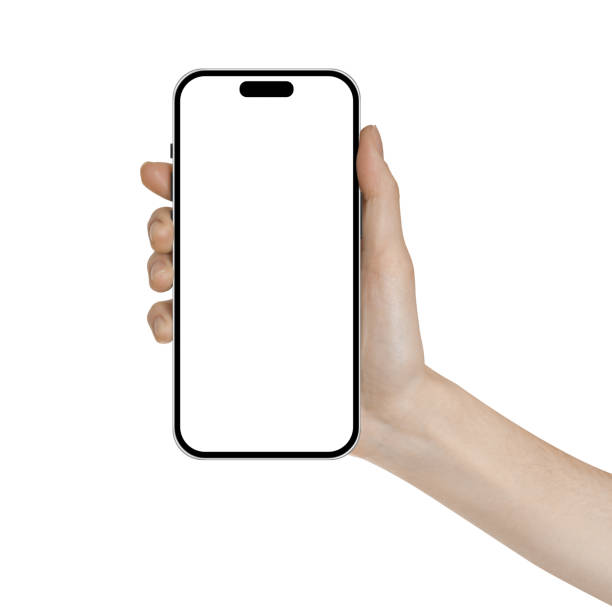 istock a phone  in a hand on a transparent background in PNG format 2174127939
