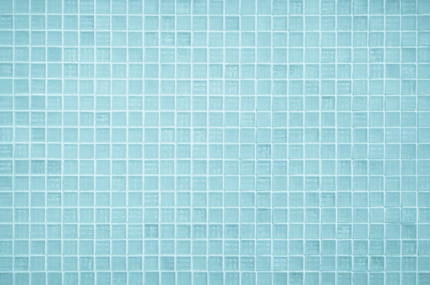 istock Blue light ceramic wall chequered and floor tiles mosaic background in bathroom, kitchen. Design pattern geometric with grid wallpaper texture decoration pool. Simple seamless abstract surface clean. 2174131837