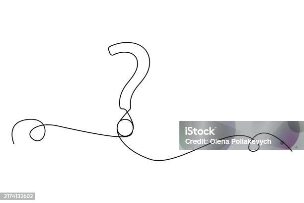 Question Open Line Question Mark Drawn With A Single Continuous Line Minimalist Design ...