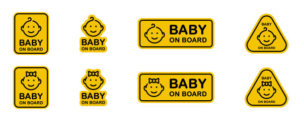 „Baby On Board“ Autoaufkleber – Saugnapf-Schild Für Die Autoscheibe | 14x14 Cm, Laminiert