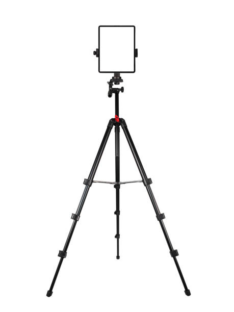 istock Tablet on tripod camera stand isolated on white background. Technology concept. Business and finance concept. Advertising and promotion concept. Marketing and online shopping concept. Health care and beauty care concept. 2174135089
