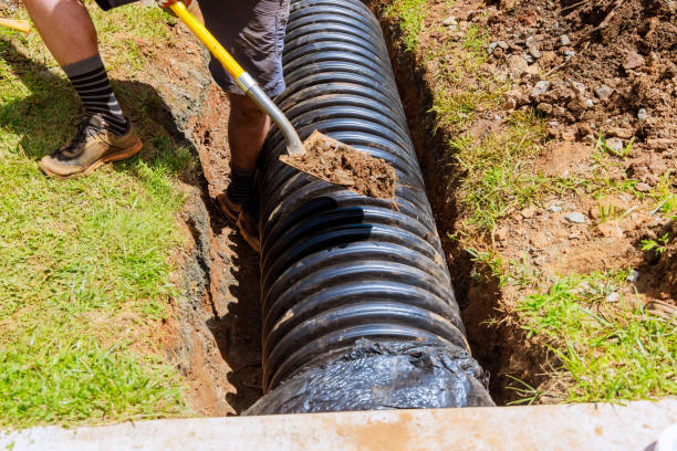 istock During construction, black drainage pipes are installed in a trenches 2174137938