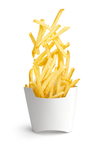 istock French fries splashing out from white paper box 2174147668