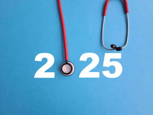 istock Stethoscope placed beside bold numbers representing the year 2025 on a blue background 2174148282