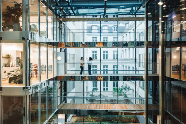istock Diverse Businesswomen Networking on Office Balcony 2174150465