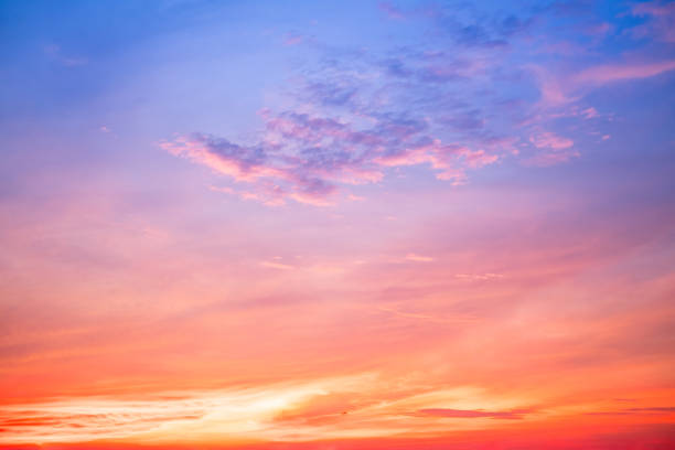 istock Beautiful , luxury soft gradient orange gold clouds and sunlight on the blue sky perfect for the background, take in everning,Twilight, Large size, high definition landscape photo 2174152919