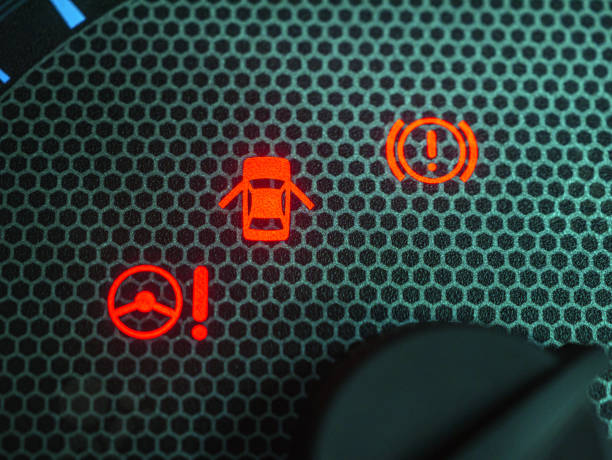 istock warning light, close up of warning light on car dashboard 2174153408