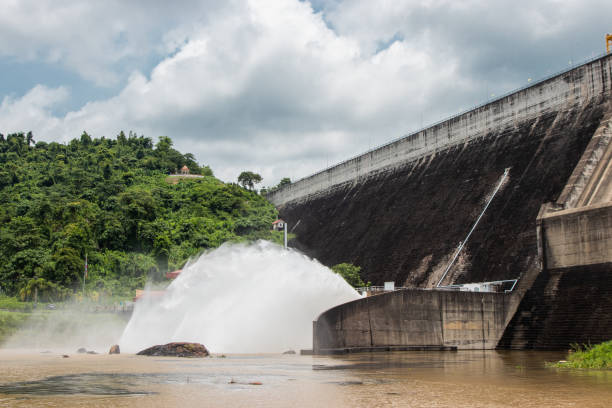 istock Khun Dan Prakarnchol Dam is roller compacted concrete in Nakornnayok, Thailand. 2174153627