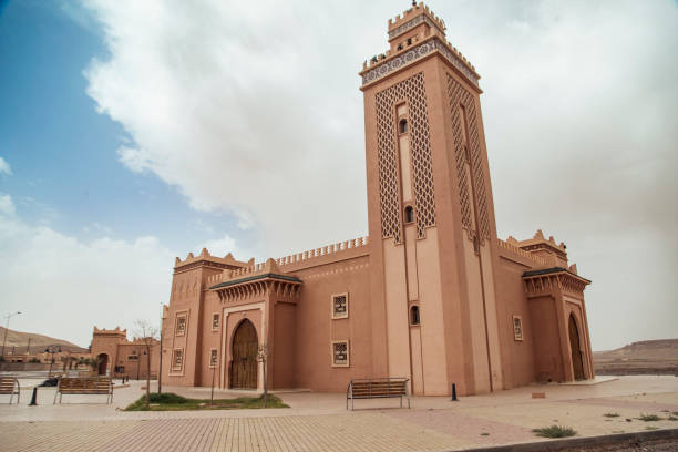 istock Historic Architectural Marvel of a Moroccan Chapel Under a Cloudy Sky With a Towering Spire 2174157529