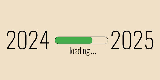 istock Virtual loading of the new year 2025, transition from last year to next 2174158410