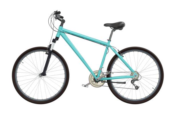 istock Blue teal bicycle, side view isolated on white background, 3D illustration 2174160542