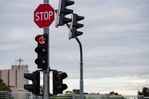 istock Pedestrian traffic light with red signal 2174164939