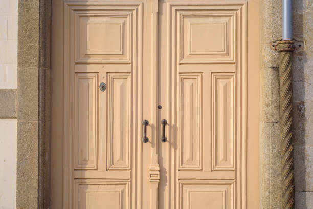 Light brown elegant door in building