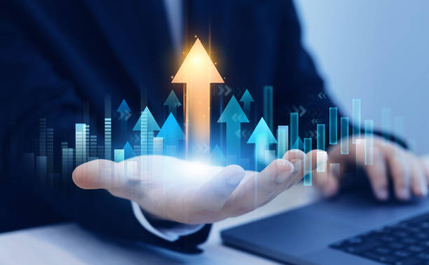 istock Business growth graph chart. Financial marketing graph grow chart.Arrow up with graph corporate future growth plan. 2174168195