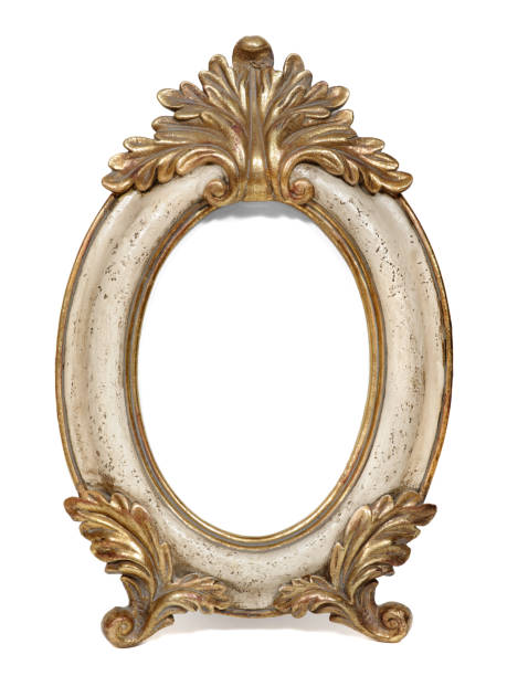 istock Vintage oval photo frame on white background. 2174172707