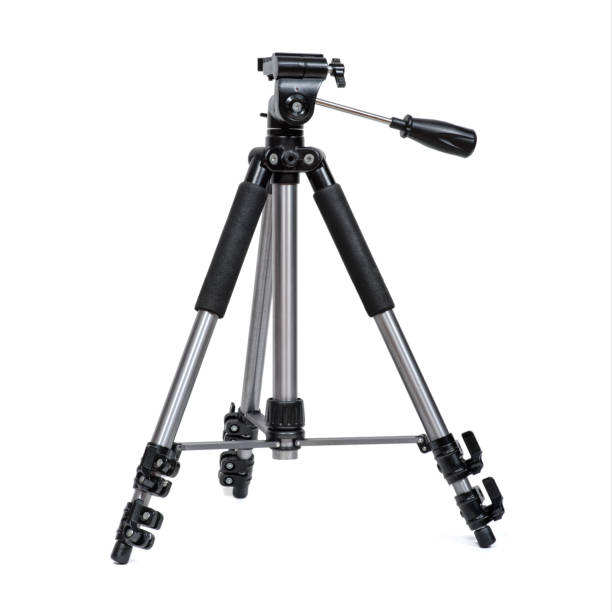 istock Photographic aluminum tripod isolated on white. 2174172711