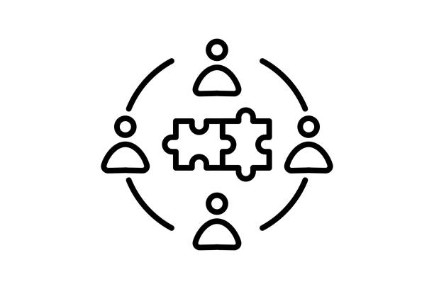 Collaboration icon. Related to interaction. suitable for web site, app, user interfaces. Line icon style Collaboration icon. Related to interaction. suitable for web site, app, user interfaces. Line icon style stakeholder stock illustrations