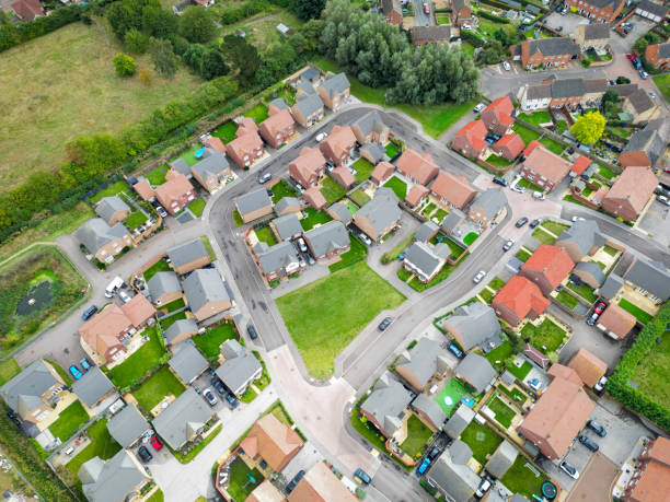 istock Drone top down view of a typical sub-urban housing development in Britain. 2174189185