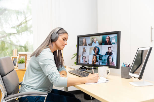 istock Diverse colleagues meet virtually to discuss an upcoming project deadline 2174191881