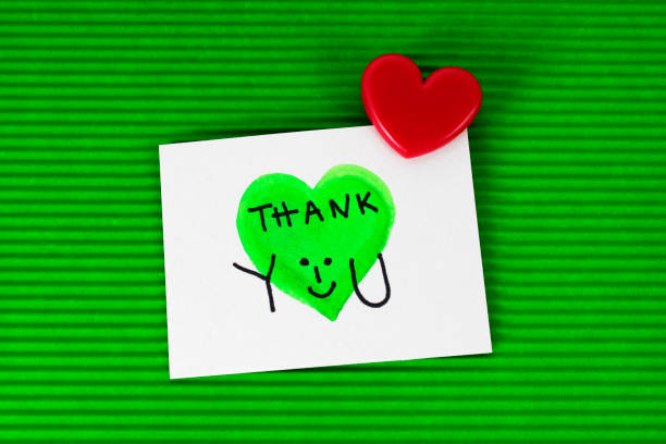 Thank you card with a happy heart