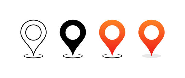 istock Point of interest set icons. Linear, silhouette and flat styles. Vector icons. 2174195353