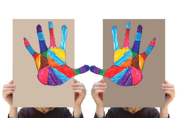 Union of multi-colored hands  People holding protest signs