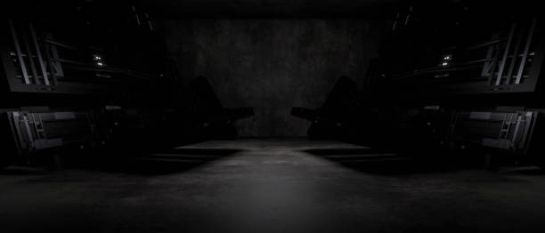 istock Dark and Mysterious Interior Space with a Symmetrical Design 2174199784