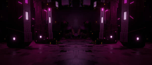istock Abstract Neon Corridor, Sci-Fi Futuristic Architecture 2174199806