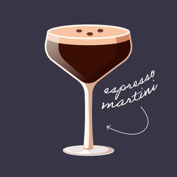 stockillustraties, clipart, cartoons en iconen met espresso martini cocktail - espresso